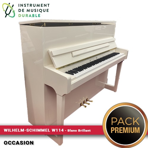 wilhelm schimmel w114 (2023) blanc laqué piano droit pack gratuit